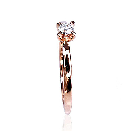 Engagement rings,  - Gold ring, 18, 1.96 g, Red Gold 585 fineness, Diamonds