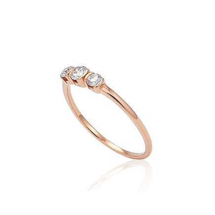 With precious stones,  - Gold ring, 18, 1.01 g, Red Gold 585 fineness, Diamonds