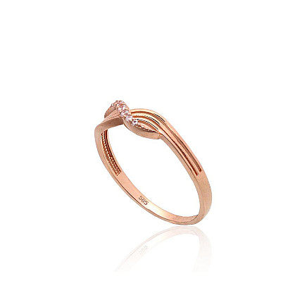 Zelta gredzens, 19.5, 1.81 g, Sarkanais Zelts 585 prove, Cirkoni, - 1100317000034 Sieviešu, - Zelta gredzens, 19.5, 1.81 g, Sarkanais Zelts 585 prove, Cirkoni