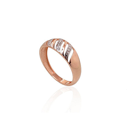 Gold ring, 17.5, 1.86 g, Red Gold 585 fineness, Rhodium (Plating), - 1100866000479 Women, - Gold ring, 17.5, 1.86 g, Red Gold 585 fineness, Rhodium (Plating)