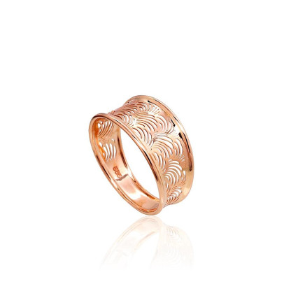 Sieviešu,  - Zelta gredzens, 19, 1.65 g, Sarkanais Zelts 585 prove