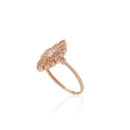 Gold ring, Red Gold 585 fineness, Zirkons, - 1101217000032 Women, - Gold ring, Red Gold 585 fineness, Zirkons