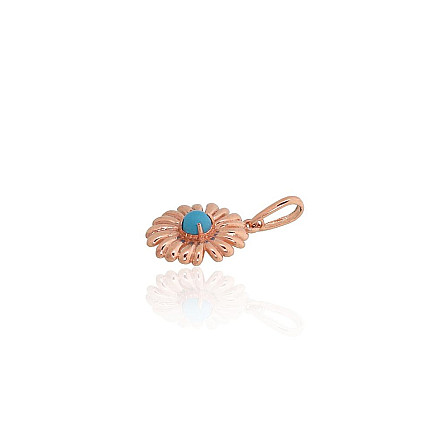 Золотой кулон, 0.68 g, Красное Золото 585 проба, Бирюза (Имитация), - 1301160000022 Женские, - Золотой кулон, 0.68 g, Красное Золото 585 проба, Бирюза (Имитация)