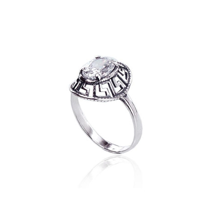 Серебряное кольцо, 18, 2.4 g, Серебро 925 проба, оксид (покрытие), Цирконы, - 2100676000071 Женские, - Серебряное кольцо, 18, 2.4 g, Серебро 925 проба, оксид (покрытие), Цирконы