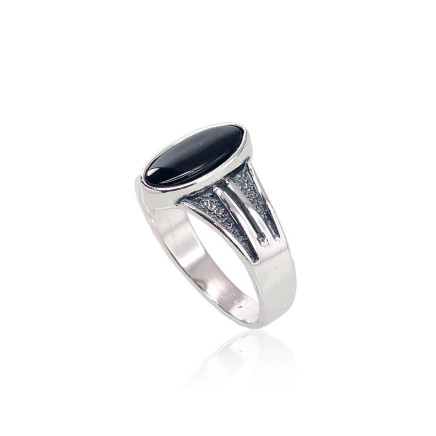 Silver ring, Silver 925 fineness, oxide (Plating), Onix, - 2100937011396 Orio collection, - Silver ring, Silver 925 fineness, oxide (Plating), Onix