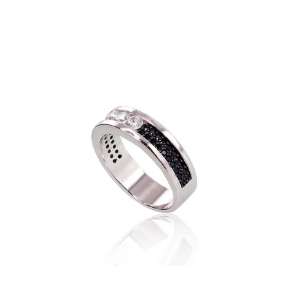 Silver ring, Silver 925 fineness, Rhodium (Plating), Zirkons, - 2100973876980 Women, - Silver ring, Silver 925 fineness, Rhodium (Plating), Zirkons