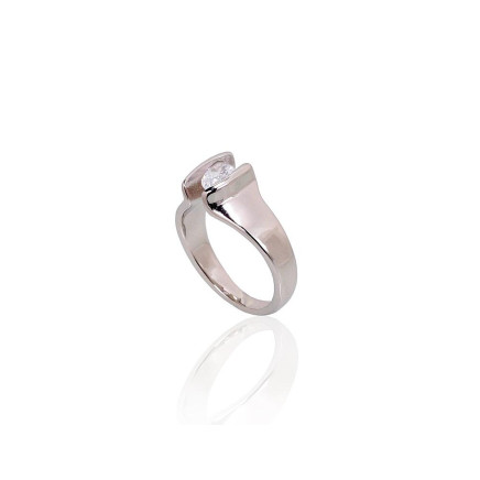 Silver ring, 18.5, 5.6 g, Silver 925 fineness, Rhodium (Plating), Zirkons, - 2101711000094 Women, - Silver ring, 18.5, 5.6 g, Silver 925 fineness, Rhodium (Plating), Zirkons