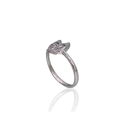 Silver ring, 18, 1.7 g, Silver 925 fineness, Rhodium (Plating), Zirkons, - 2101789000064 Women, - Silver ring, 18, 1.7 g, Silver 925 fineness, Rhodium (Plating), Zirkons