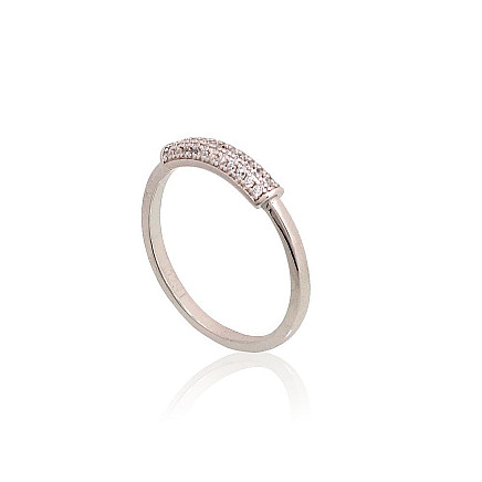 Silver ring, 18, 1.6 g, Silver 925 fineness, Rhodium (Plating), Zirkons, - 2101805000054 Women, - Silver ring, 18, 1.6 g, Silver 925 fineness, Rhodium (Plating), Zirkons