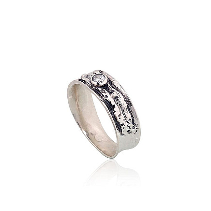 Silver ring, 18, 5.1 g, Silver 925 fineness, oxide (Plating), Zirkons, - 2101834000131 Women, - Silver ring, 18, 5.1 g, Silver 925 fineness, oxide (Plating), Zirkons