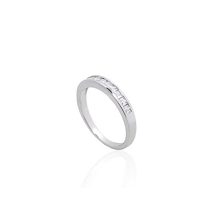 Silver ring, 17, 2.2 g, Silver 925 fineness, Rhodium (Plating), Zirkons, - 2101844000152 Women, - Silver ring, 17, 2.2 g, Silver 925 fineness, Rhodium (Plating), Zirkons