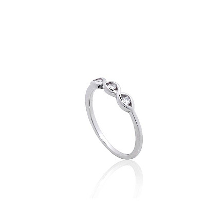 Silver ring, Silver 925 fineness, Rhodium (Plating), Zirkons, - 2101849000089 Women, - Silver ring, Silver 925 fineness, Rhodium (Plating), Zirkons