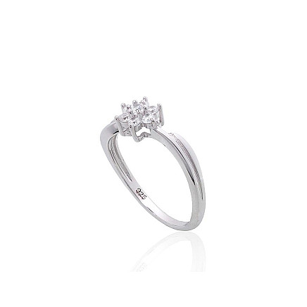 Silver ring, 17, 1.8 g, Silver 925 fineness, Rhodium (Plating), Zirkons, - 2101857000033 Women, - Silver ring, 17, 1.8 g, Silver 925 fineness, Rhodium (Plating), Zirkons