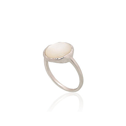 Sudraba gredzens, 17.5, 2.9 g, Sudrabs 925 prove, rodijs (pārklājums), Perlamutrs, - 2101938000068 Sieviešu, - Sudraba gredzens, 17.5, 2.9 g, Sudrabs 925 prove, rodijs (pārklājums), Perlamutrs