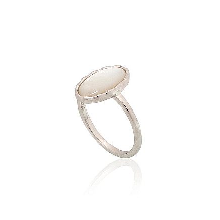 Silver ring, 18, 2.8 g, Silver 925 fineness, Rhodium (Plating), Mother-of-pearl, - 2101939000043 Women, - Silver ring, 18, 2.8 g, Silver 925 fineness, Rhodium (Plating), Mother-of-pearl