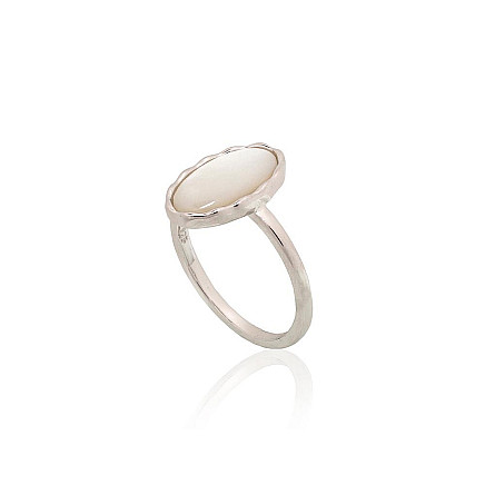 Silver ring, 18, 2.9 g, Silver 925 fineness, Rhodium (Plating), Mother-of-pearl, - 2101939000036 Women, - Silver ring, 18, 2.9 g, Silver 925 fineness, Rhodium (Plating), Mother-of-pearl