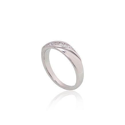 Silver ring, 17, 3.2 g, Silver 925 fineness, Rhodium (Plating), Zirkons, - 2101948000034 Women, - Silver ring, 17, 3.2 g, Silver 925 fineness, Rhodium (Plating), Zirkons