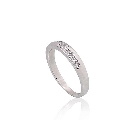 Серебряное кольцо, 17, 2.5 g, Серебро 925 проба, родий (покрытие), Цирконы, - 2101955000058 Женские, - Серебряное кольцо, 17, 2.5 g, Серебро 925 проба, родий (покрытие), Цирконы