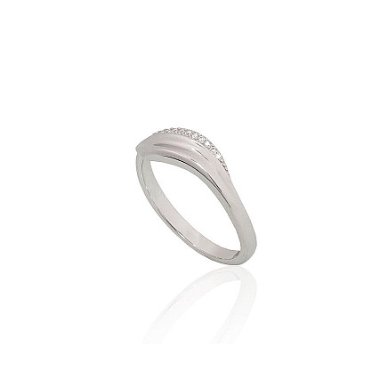 Silver ring, 17, 2.5 g, Silver 925 fineness, Rhodium (Plating), Zirkons, - 2101957000049 Women, - Silver ring, 17, 2.5 g, Silver 925 fineness, Rhodium (Plating), Zirkons