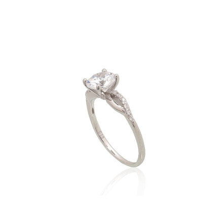 Silver ring, 18, 2.1 g, Silver 925 fineness, Rhodium (Plating), Zirkons, - 2101976000068 Women, - Silver ring, 18, 2.1 g, Silver 925 fineness, Rhodium (Plating), Zirkons