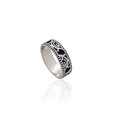 Серебряное кольцо, 17, 3.4 g, Серебро 925 проба, оксид (покрытие), - 2101998000015 Женские, - Серебряное кольцо, 17, 3.4 g, Серебро 925 проба, оксид (покрытие)