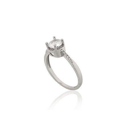Серебряное кольцо, 19, 2.3 g, Серебро 925 проба, родий (покрытие), Цирконы, - 2102000000085 Женские, - Серебряное кольцо, 19, 2.3 g, Серебро 925 проба, родий (покрытие), Цирконы