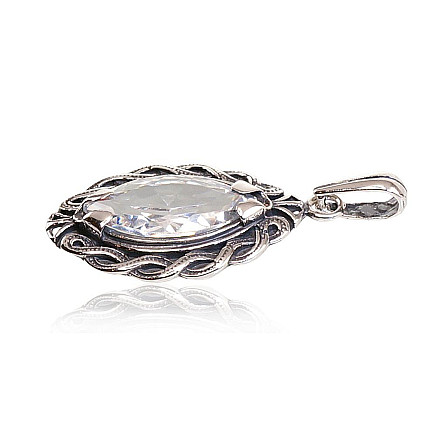 Silver pendant, Silver 925 fineness, oxide (Plating), Zirkons, - 2300688699304 Women, - Silver pendant, Silver 925 fineness, oxide (Plating), Zirkons