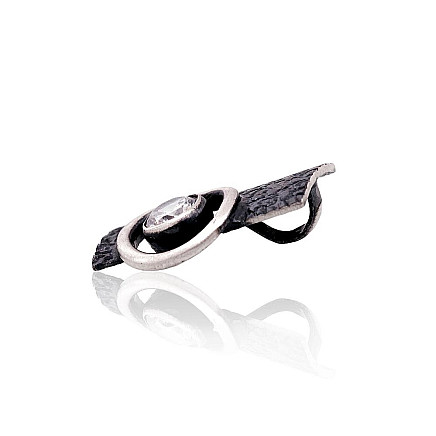 Женские,  - Серебряный кулон, 2.5 g, Серебро 925 проба, оксид (покрытие), Цирконы