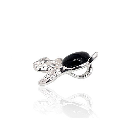 Женские,  - Серебряный кулон, 1.8 g, Серебро 925 проба, Цирконы , Оникс