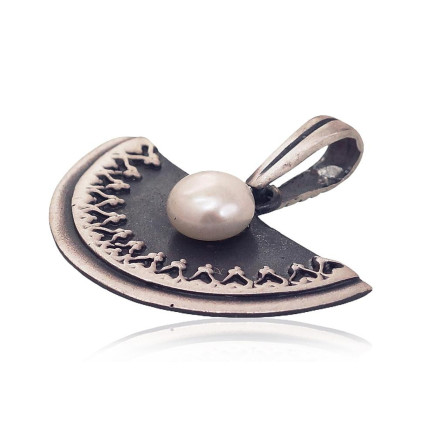 Silver pendant, Silver 925 fineness, oxide (Plating), Fresh-water Pearl, - 2301689000021 Women, - Silver pendant, Silver 925 fineness, oxide (Plating), Fresh-water Pearl