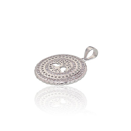 Серебряный кулон, 2.6 g, Серебро 925 проба, родий (покрытие), Цирконы, - 2301765000099 Женские, - Серебряный кулон, 2.6 g, Серебро 925 проба, родий (покрытие), Цирконы