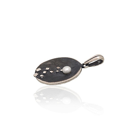 Silver pendant, Silver 925 fineness, oxide (Plating), Fresh-water Pearl, - 2301951000025 Women, - Silver pendant, Silver 925 fineness, oxide (Plating), Fresh-water Pearl