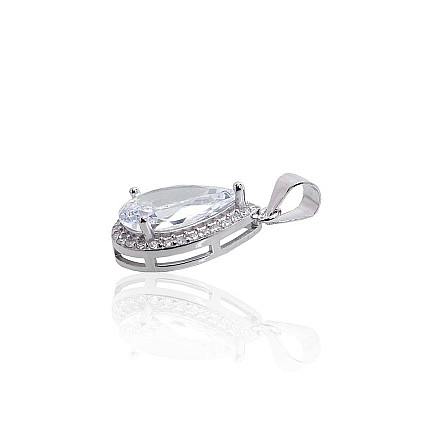 Women,  - Silver pendant, Silver 925 fineness, Rhodium (Plating), Zirkons