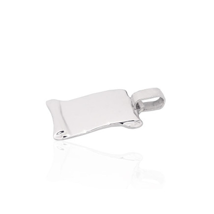 For man, Paper, Scroll, Parchment, Engravable - Silver pendant, 5.8 g, Silver 925 fineness