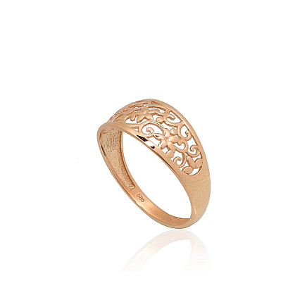 Sieviešu,  - Zelta gredzens, 18, 1.68 g, Sarkanais Zelts 585 prove