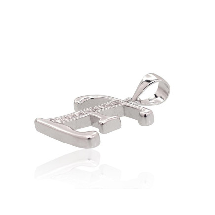 Silver pendant, Silver 925 fineness, Rhodium (Plating), Zirkons, Letter E - 2301609000025 Letters, Letter E - Silver pendant, Silver 925 fineness, Rhodium (Plating), Zirkons