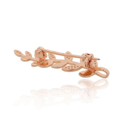 Серебряная брошь, 2.5 g, Серебро 925 проба, красное золото (покрытие), Цирконы, - 2920232000013 Броши, - Серебряная брошь, 2.5 g, Серебро 925 проба, красное золото (покрытие), Цирконы