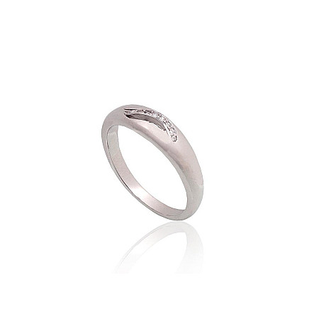 Women,  - Silver ring, 18, 2.8 g, Silver 925 fineness, Rhodium (Plating), Zirkons