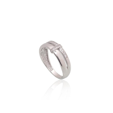 Women,  - Silver ring, Silver 925 fineness, Rhodium (Plating), Zirkons