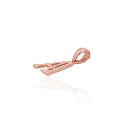 Gold pendant, Red Gold 585 fineness, Zirkons, Letter: A, - 1300745000068 Letters, - Gold pendant, Red Gold 585 fineness, Zirkons, Letter: A