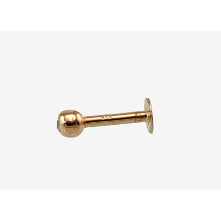 for lips,  - Gold piercing for lips, Red Gold 585 fineness, Zirkons