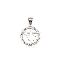 Серебряный кулон, 2.4 g, Серебро 925 проба, родий (покрытие), Цирконы, Стрелец