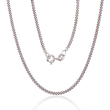 Silver chain Curb 2 mm , diamond cut, 45, 5 g, Silver 925 fineness, Rhodium (Plating)
