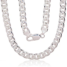 Silver chain Curb 7 mm, 55, 58 g, Silver 925 fineness