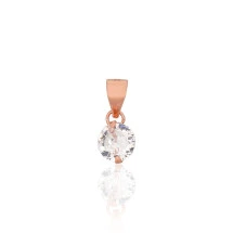 Серебряный кулон, 0.4 g, Серебро 925 проба, красное золото (покрытие), Цирконы