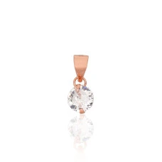Sudraba kulons, 0.4 g, Sudrabs 925 prove, sarkanais zelts (pārklājums), Cirkoni
