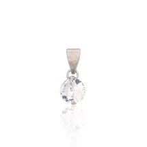 Серебряный кулон, 0.4 g, Серебро 925 проба, родий (покрытие), Цирконы
