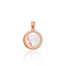 Silver pendant, Silver 925 fineness, red gold (Plating), Mother-of-pearl