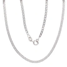 Sudraba ķēdīte Rombs 2 mm, dimantu apstrādājums, Sudrabs 925 prove, rodijs (pārklājums)