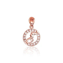 Gold pendant, Red Gold 585 fineness, Zirkons, Letter: E